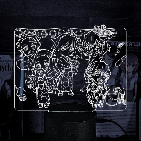 Акриловий 3D світильник-нічник Клинок що розсікає демонів