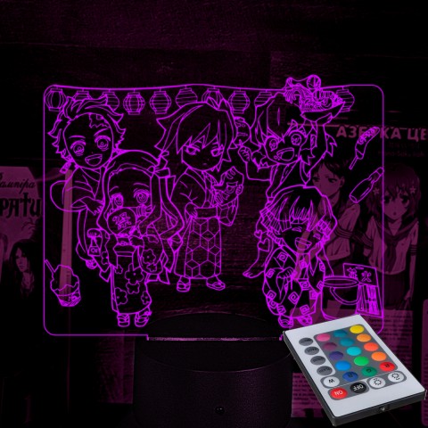 Акриловий 3D світильник-нічник Клинок що розсікає демонів