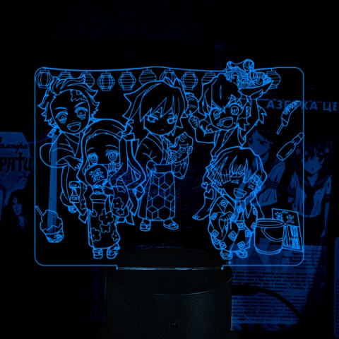 Акриловий 3D світильник-нічник Клинок що розсікає демонів