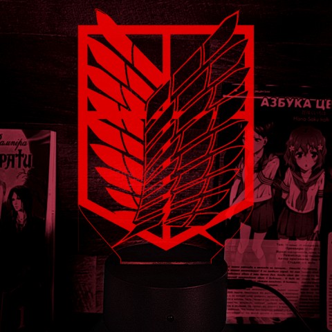 Акриловий 3D світильник-ночник Атака Титанів