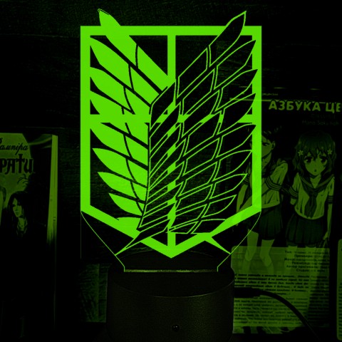 Акриловий 3D світильник-ночник Атака Титанів