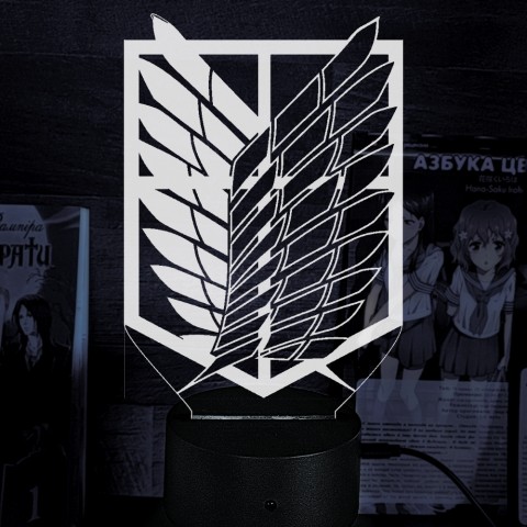 Акриловий 3D світильник-ночник Атака Титанів