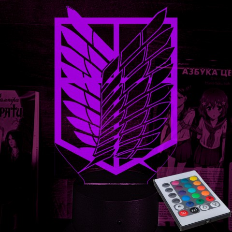 Акриловий 3D світильник-ночник Атака Титанів