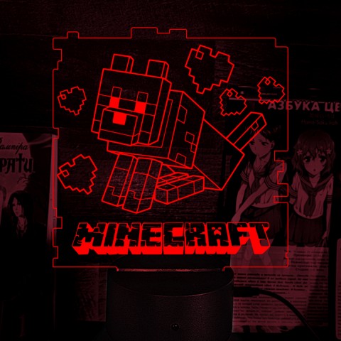 Акриловий 3D світильник-нічник Minecraft