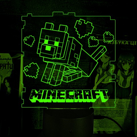Акриловий 3D світильник-нічник Minecraft