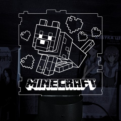 Акриловий 3D світильник-нічник Minecraft