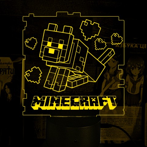 Акриловий 3D світильник-нічник Minecraft