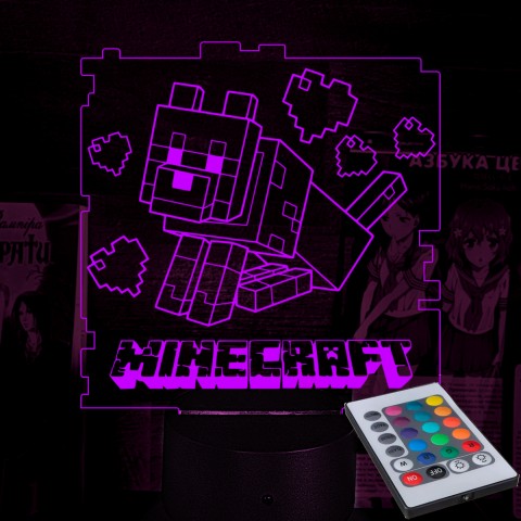 Акриловий 3D світильник-нічник Minecraft