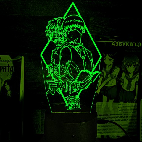 Акриловий 3D світильник-нічник Кен Канекі Токійский Гуль