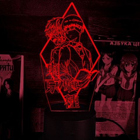 Акриловий 3D світильник-нічник Кен Канекі Токійский Гуль