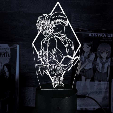 Акриловий 3D світильник-нічник Кен Канекі Токійский Гуль