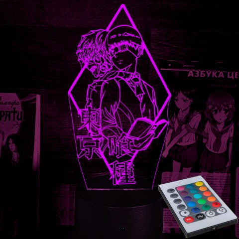 Акриловий 3D світильник-нічник Кен Канекі Токійский Гуль