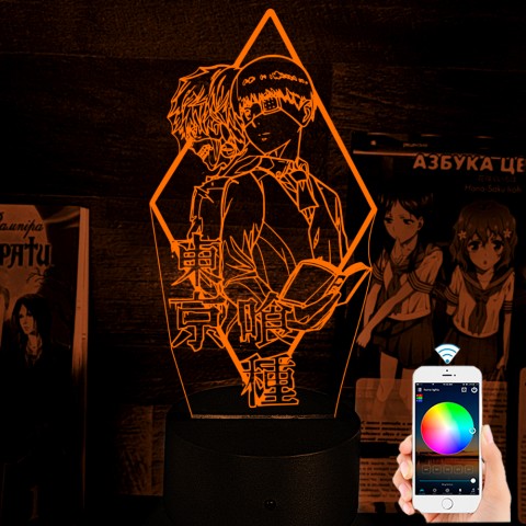 Акриловий 3D світильник-нічник Кен Канекі Токійский Гуль