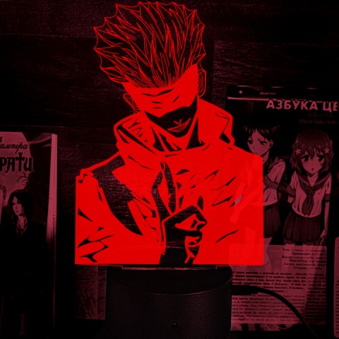 Акриловий 3D світильник-ночник Сатору Годжо Магічна битва