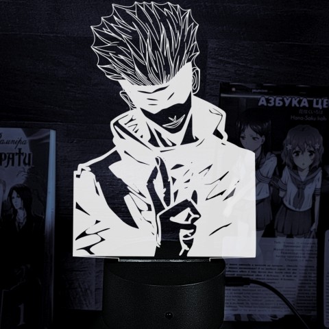 Акриловий 3D світильник-ночник Сатору Годжо Магічна битва