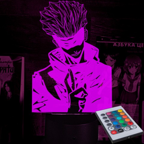 Акриловий 3D світильник-ночник Сатору Годжо Магічна битва