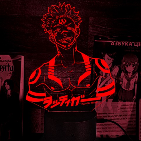 Акриловий 3D світильник-ночник Рьомен Сукуна Магічна битва