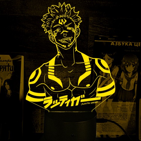Акриловий 3D світильник-ночник Рьомен Сукуна Магічна битва