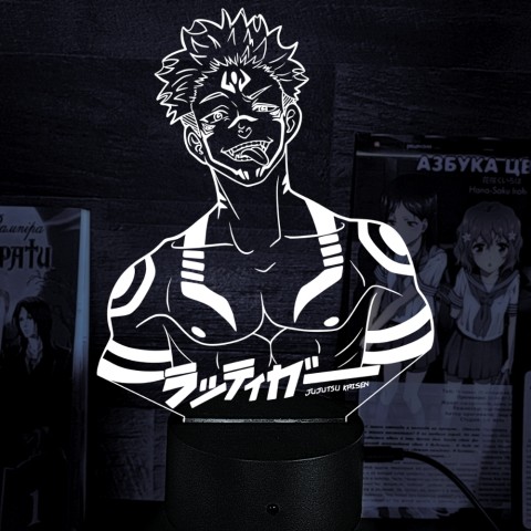 Акриловий 3D світильник-ночник Рьомен Сукуна Магічна битва