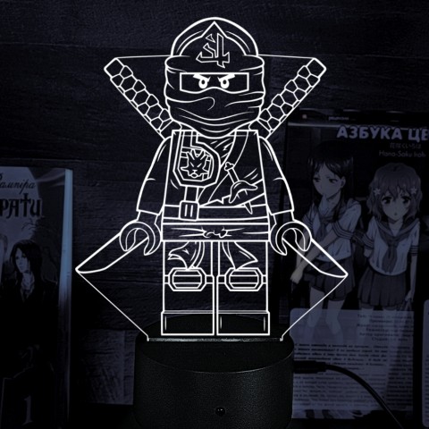 Акриловий 3D світильник-ночник Ніндзяго LEGO Ninjago