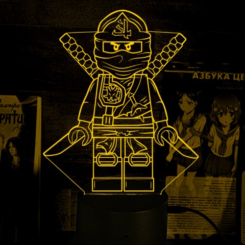 Акриловий 3D світильник-ночник Ніндзяго LEGO Ninjago