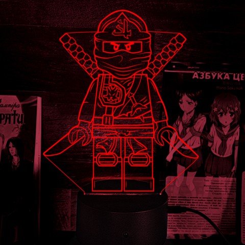 Акриловий 3D світильник-ночник Ніндзяго LEGO Ninjago