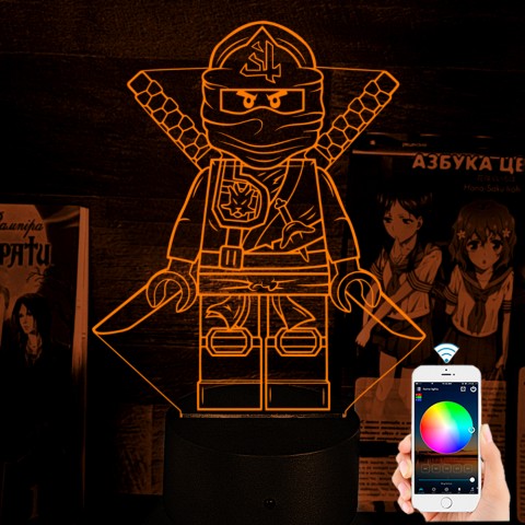 Акриловий 3D світильник-ночник Ніндзяго LEGO Ninjago