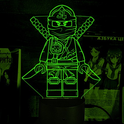 Акриловий 3D світильник-ночник Ніндзяго LEGO Ninjago