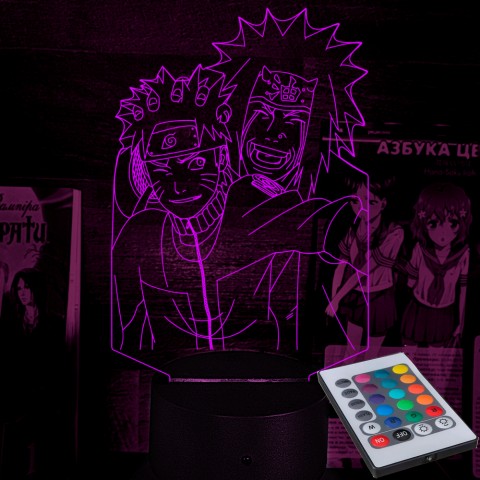 Акриловий 3D світильник-ночник Джирайя і Наруто 