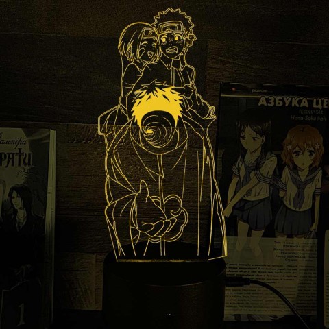 Акриловий 3D світильник-ночник Обіто Учіха