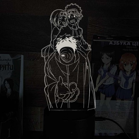 Акриловий 3D світильник-ночник Обіто Учіха