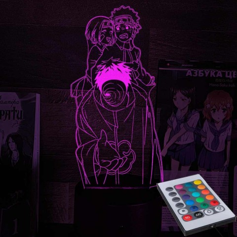 Акриловий 3D світильник-ночник Обіто Учіха