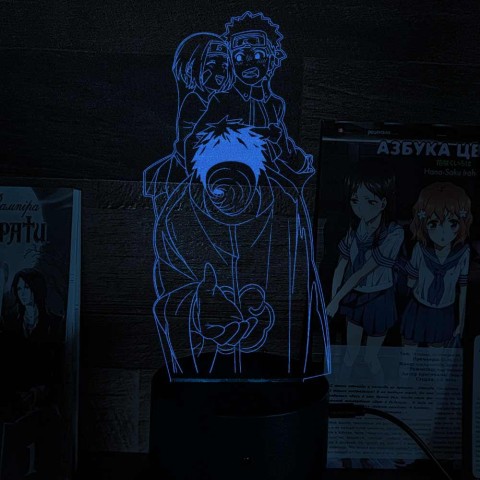Акриловий 3D світильник-ночник Обіто Учіха