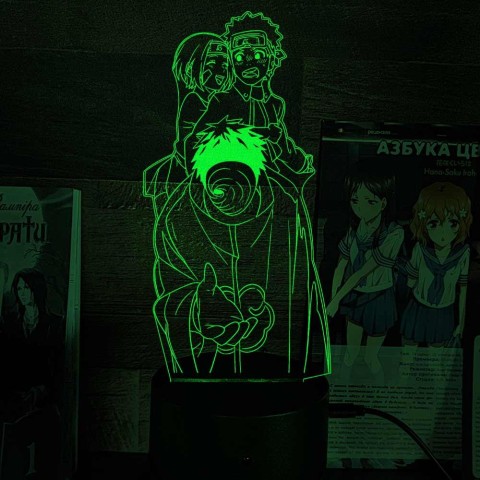 Акриловий 3D світильник-ночник Обіто Учіха