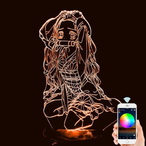 Акриловий 3D світильник-ночник Незуко Камадо 2