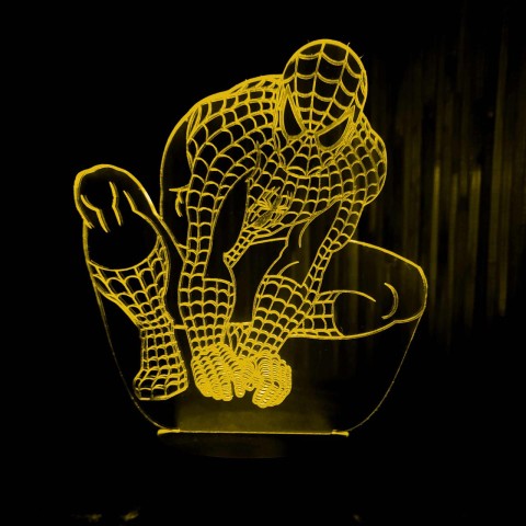 Акриловий 3D світильник-ночник Людина-павук (Спайдермен)