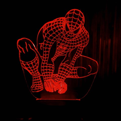Акриловий 3D світильник-ночник Людина-павук (Спайдермен)