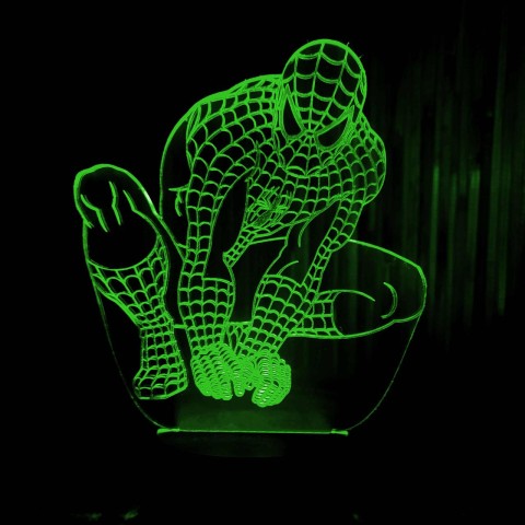 Акриловий 3D світильник-ночник Людина-павук (Спайдермен)