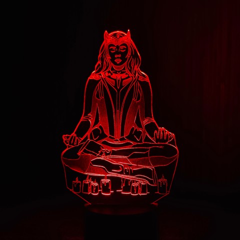 Акриловий 3D світильник-ночник багряна відьма
