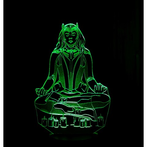 Акриловий 3D світильник-ночник багряна відьма