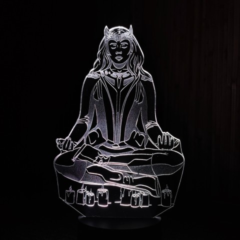 Акриловий 3D світильник-ночник багряна відьма
