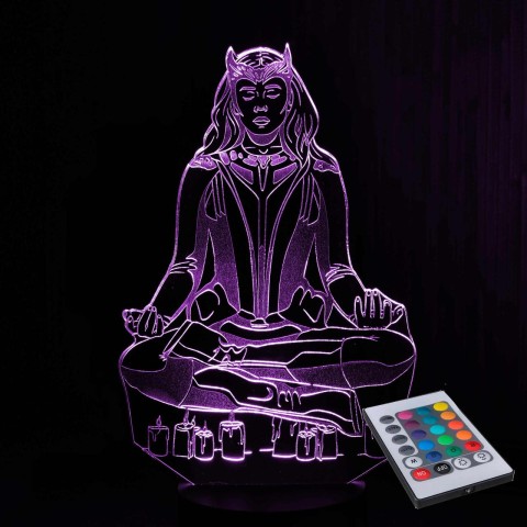 Акриловий 3D світильник-ночник багряна відьма