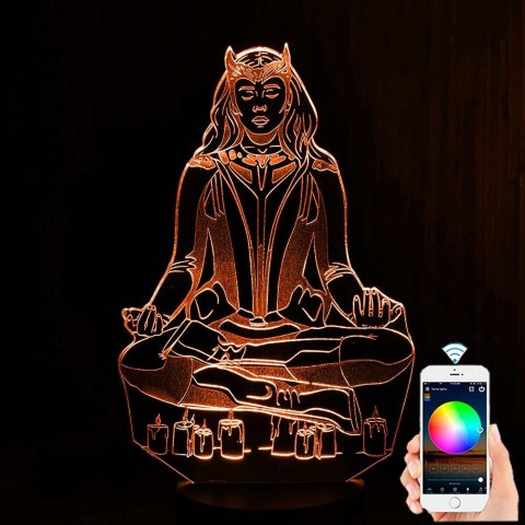 Акриловий 3D світильник-ночник багряна відьма