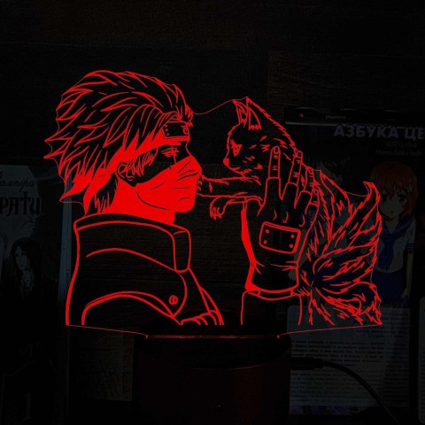 Акриловий 3D світильник Какаші Хатаке і Курама "Наруто"