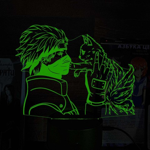 Акриловий 3D світильник Какаші Хатаке і Курама "Наруто"