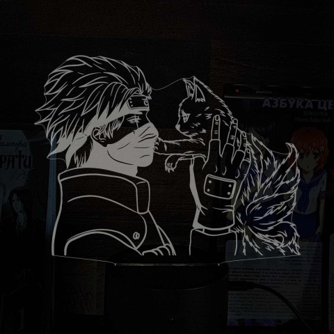 Акриловий 3D світильник Какаші Хатаке і Курама "Наруто"