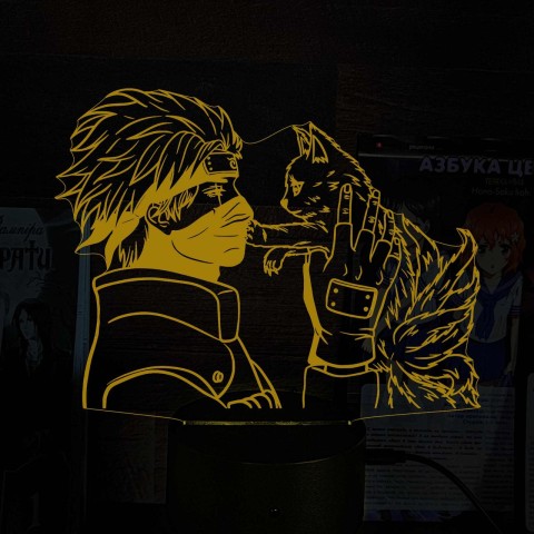 Акриловий 3D світильник Какаші Хатаке і Курама "Наруто"