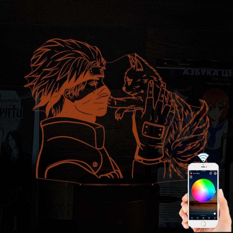 Акриловий 3D світильник Какаші Хатаке і Курама "Наруто"