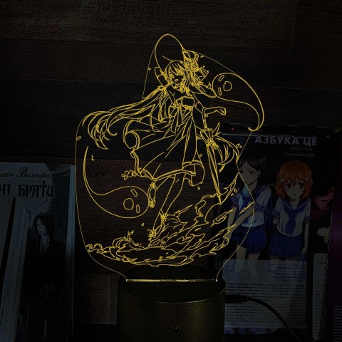 Акриловий 3D світильник-ночник Ху Тао 2