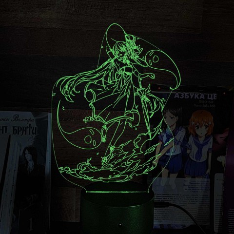 Акриловий 3D світильник-ночник Ху Тао 2